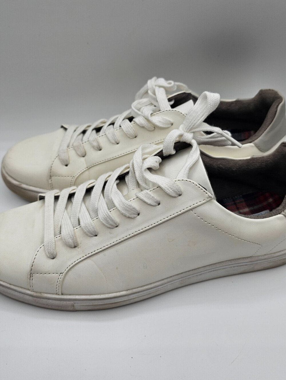 Flag & Anthem Mens Sz 9.5 Low Top Lace Yp Shoes White Leather